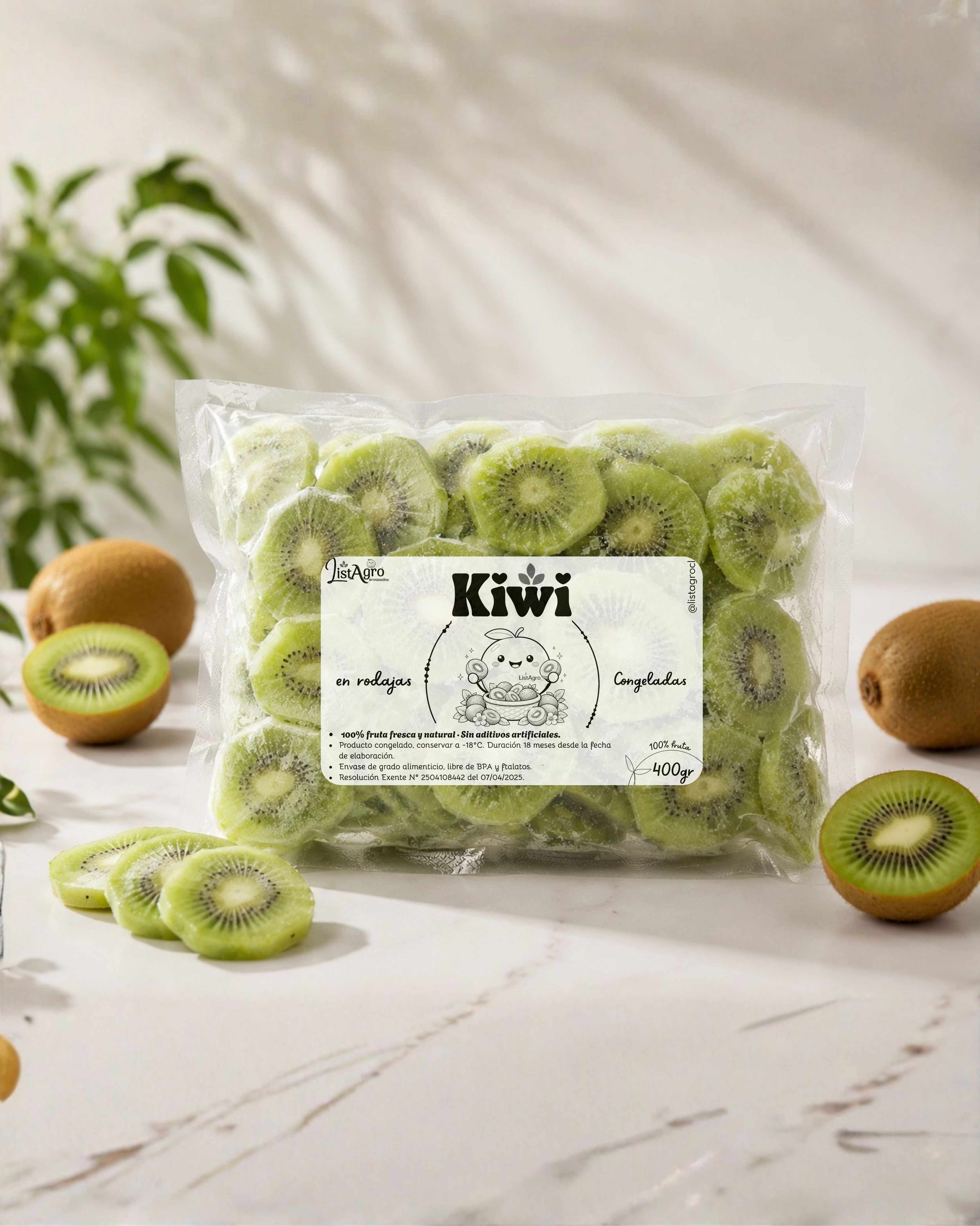 Kiwi en rodajas 400gr.