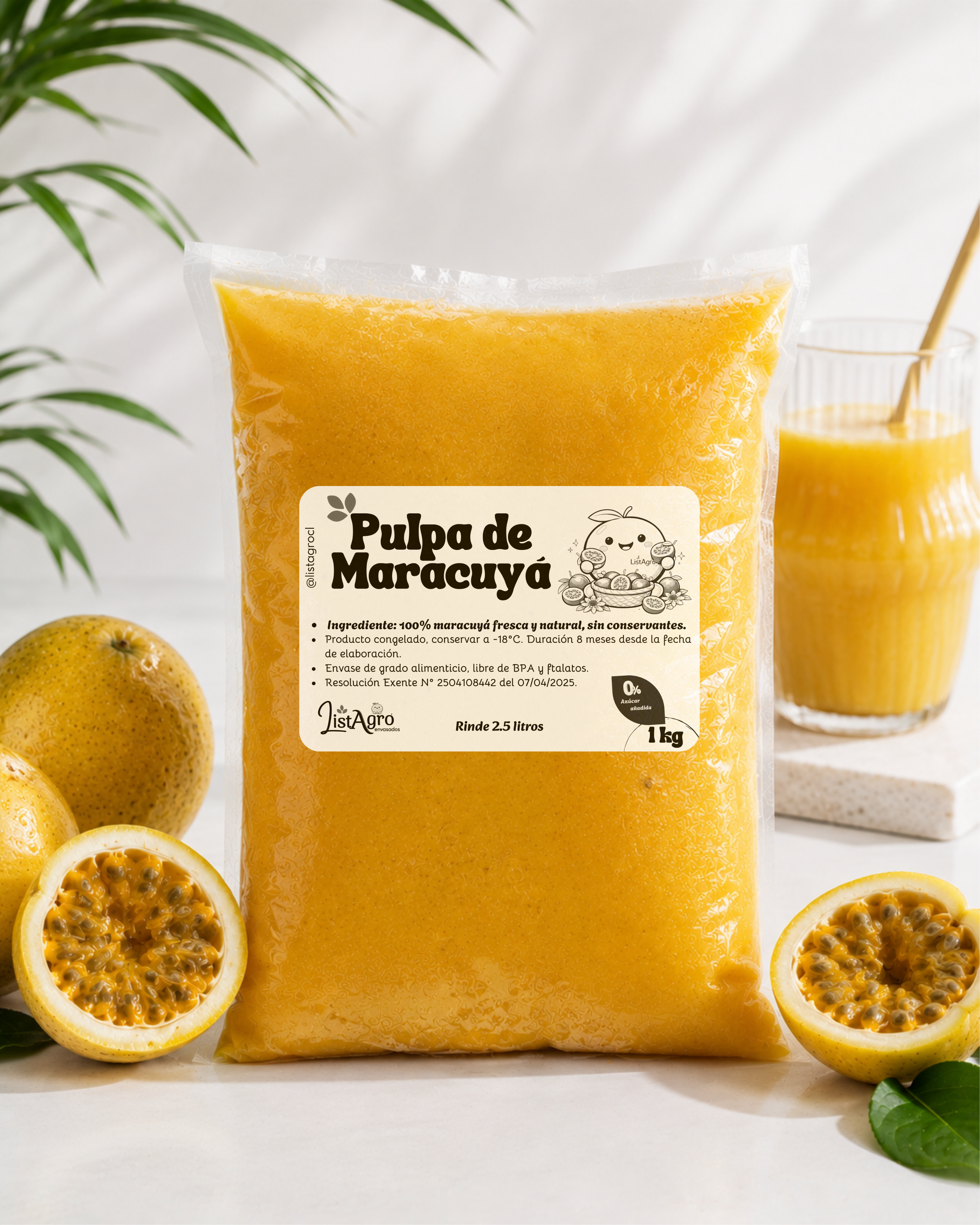 Pulpa de Maracuyá sin Pepas 1kg.